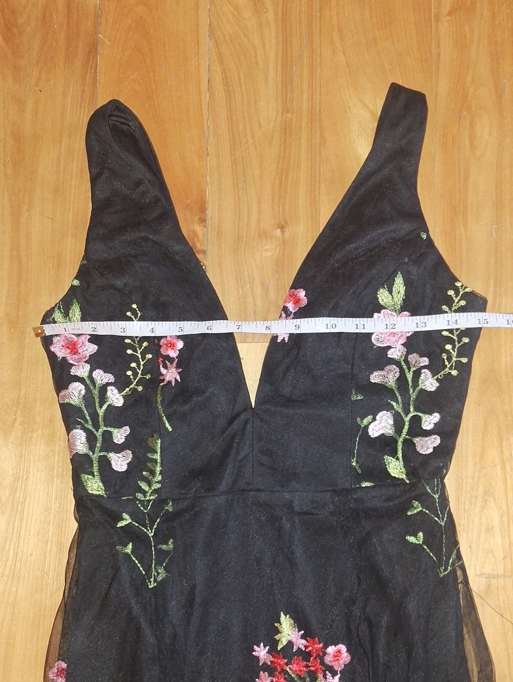 NWT Lulu'a Soiree Blossom Black Floral Embroidered Mermaid Maxi Dress Size Small - Picture 10 of 15